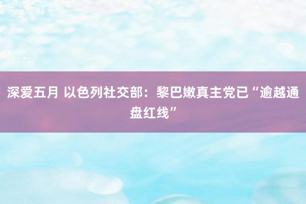 深爱五月 以色列社交部：黎巴嫩真主党已“逾越通盘红线”