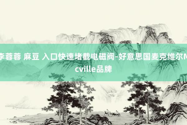 李蓉蓉 麻豆 入口快速堵截电磁阀-好意思国麦克维尔Mcville品牌
