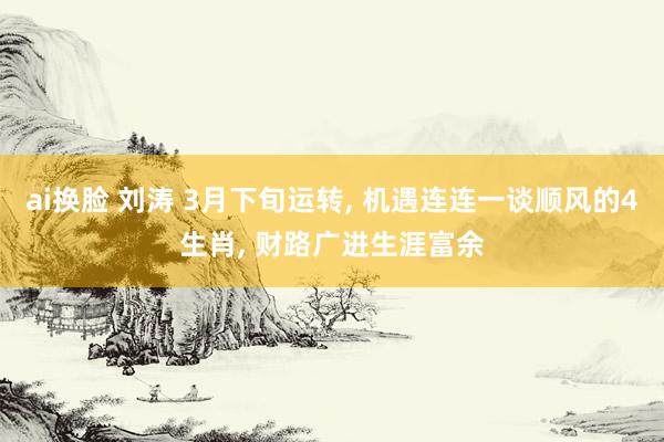 ai换脸 刘涛 3月下旬运转, 机遇连连一谈顺风的4生肖, 财路广进生涯富余